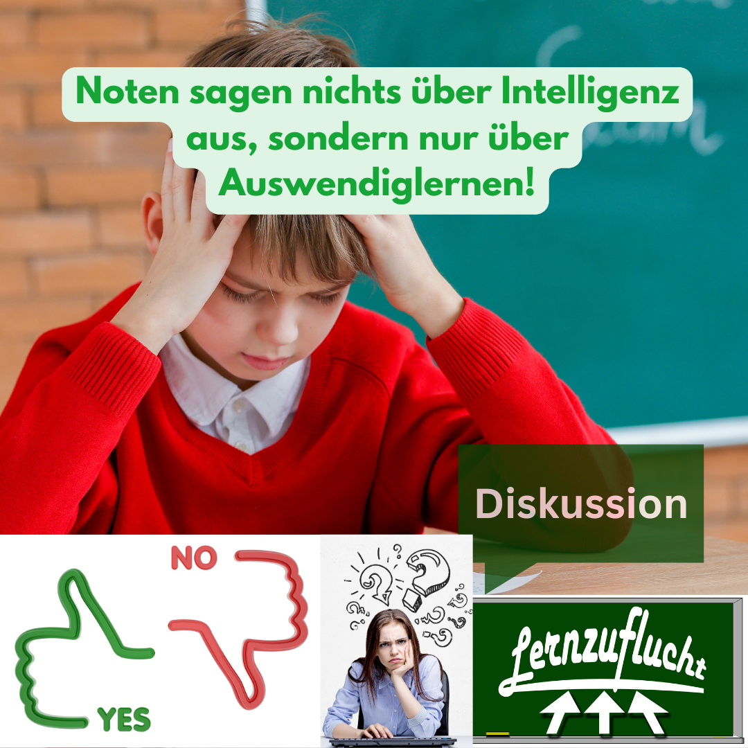 Noten sagen nichts über Intelligenz aus, sondern nur über Auswendiglernen!